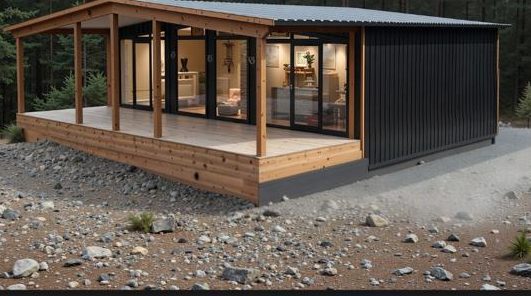 Cabin 42 house plan render