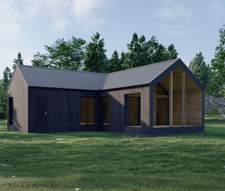 Barn 80 house plan render